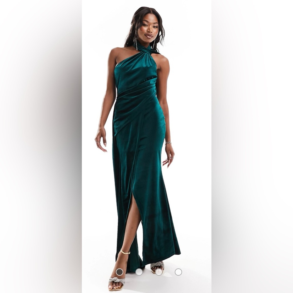 New With Tags ASOS Design velvet one shoulder dress size small